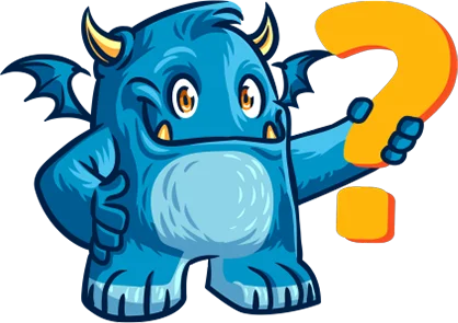 Bloo segurando um ponto de interrogação